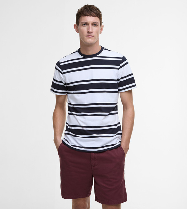 تيشيرت مخطط بياقة مستديرة 