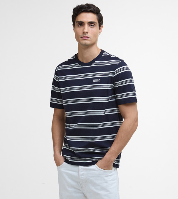 تيشيرت مخطط بياقة مستديرة