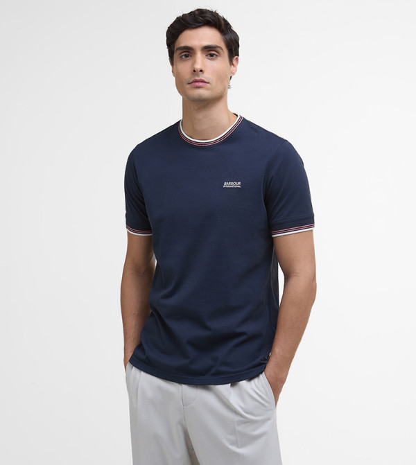 ETHAN Contrast Tipped Crew Neck T-Shirt