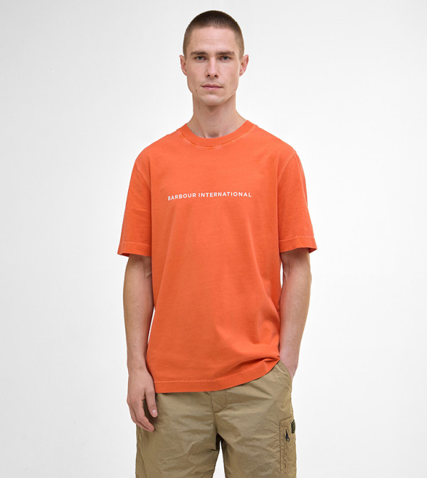 PERKINS Logo Printed Crew Neck T-Shirt