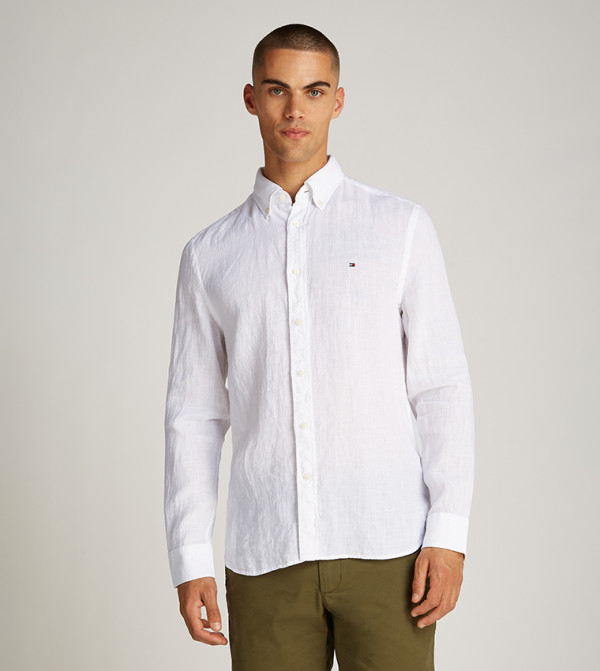 Pigment Dye Long Sleeves Linen Shirt