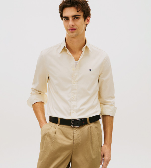 Flag Detail Long Sleeves Poplin Shirt