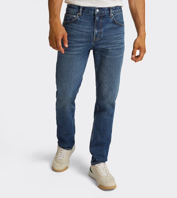 DENTON Washed Straight Fit Jeans