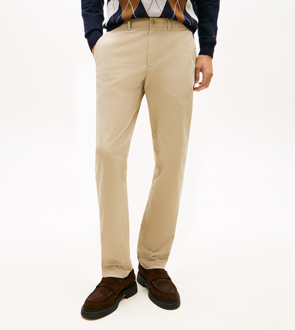 بنطلون تويل ضيق سادة