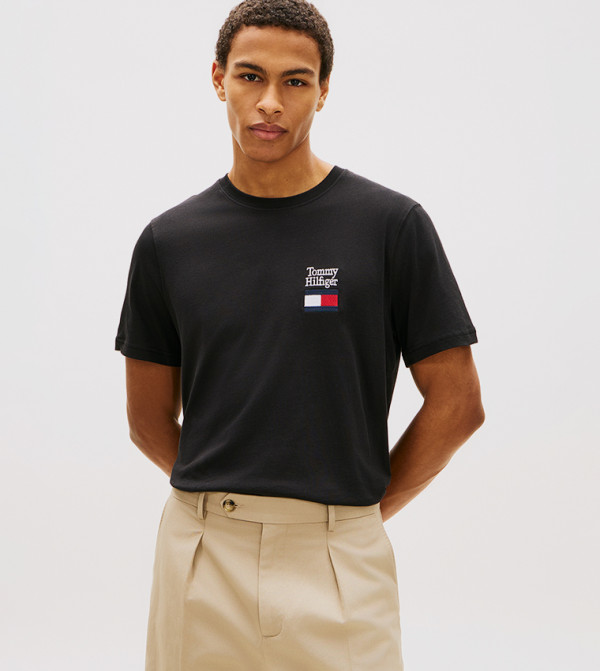 Logo Embroidered Crew Neck T-Shirt