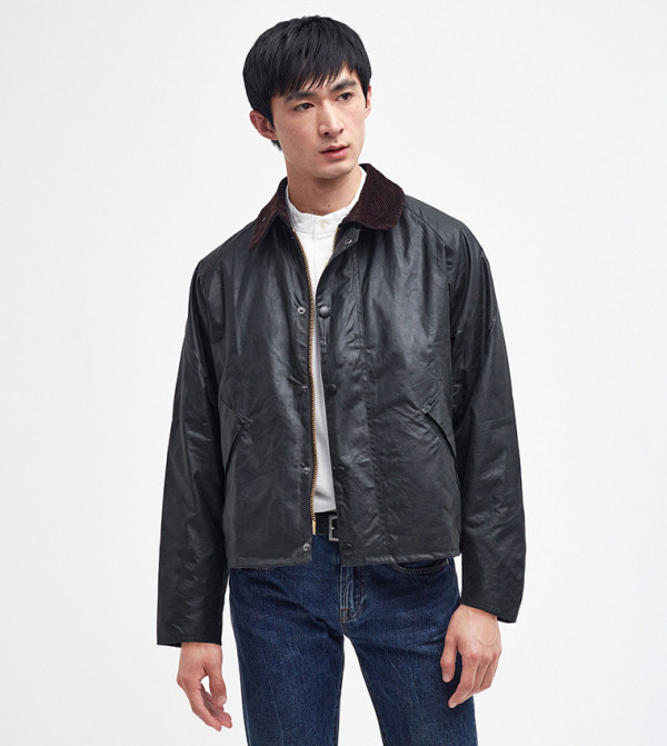 Cropped Oversized Wax Jacket