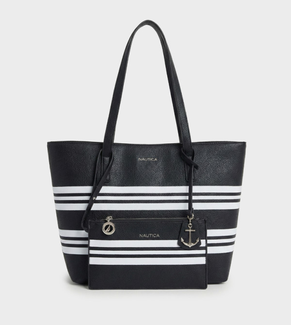 ARIAL Striped Tote Bag with Pouch