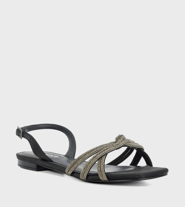 NATALY Embellished Slingback Flat Sandals