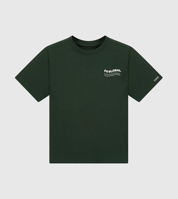 Typography Graphic Short Sleeve Round Neck T-shirt