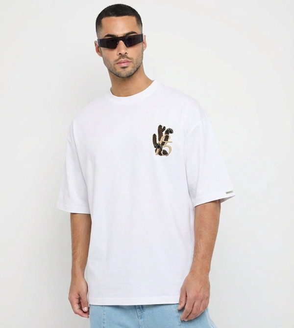 Logo Embroidered Oversized T-Shirt
