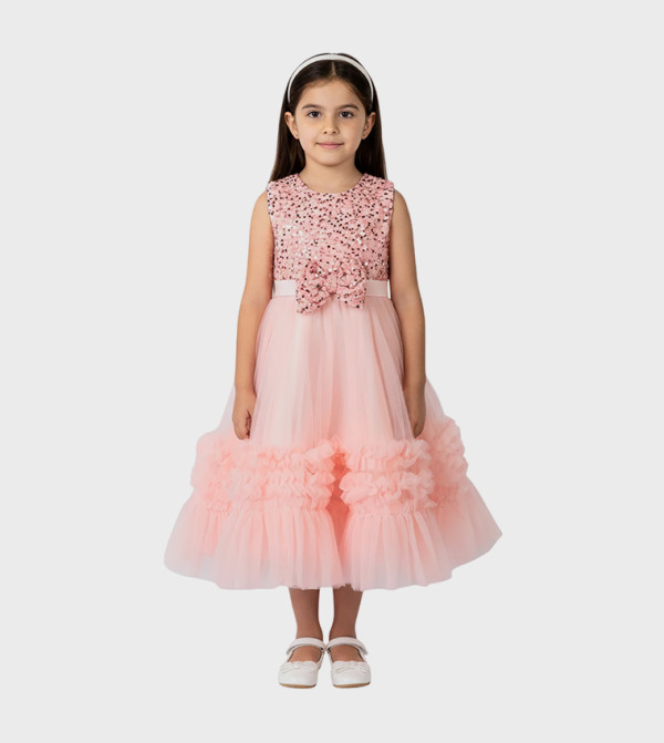 فستان فلير بفيونكة ترتر