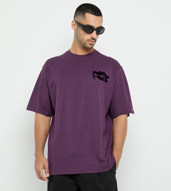 Logo Embroidered Crew Neck T-Shirt