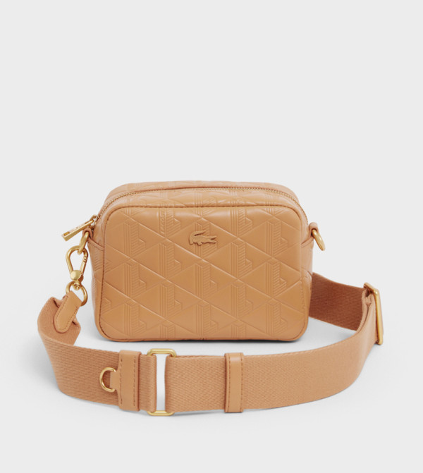 Textured Zip-Closure Crossbody Bag