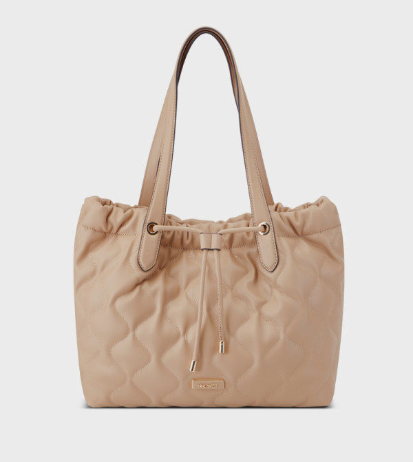KEVINA Quilted Drawstring Detail Tote Bag