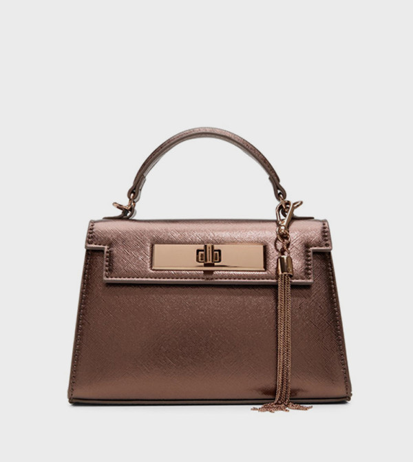 حقيبة بحمالة يد بنقشة