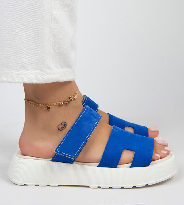 SEINA Genuine Leather Velcro Platform Sandals