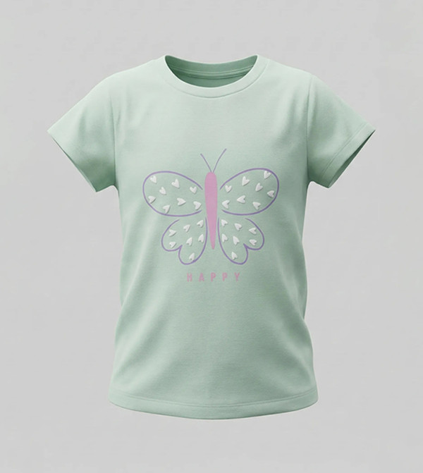 تيشيرت كم قصير بطبعة