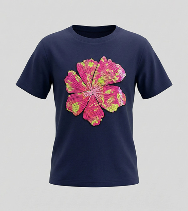 Sequined Short Sleeves T-Shirt