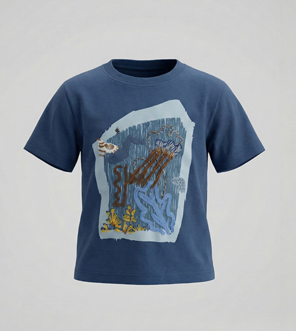 Printed Crew Neck Short Sleeves T-Shirt