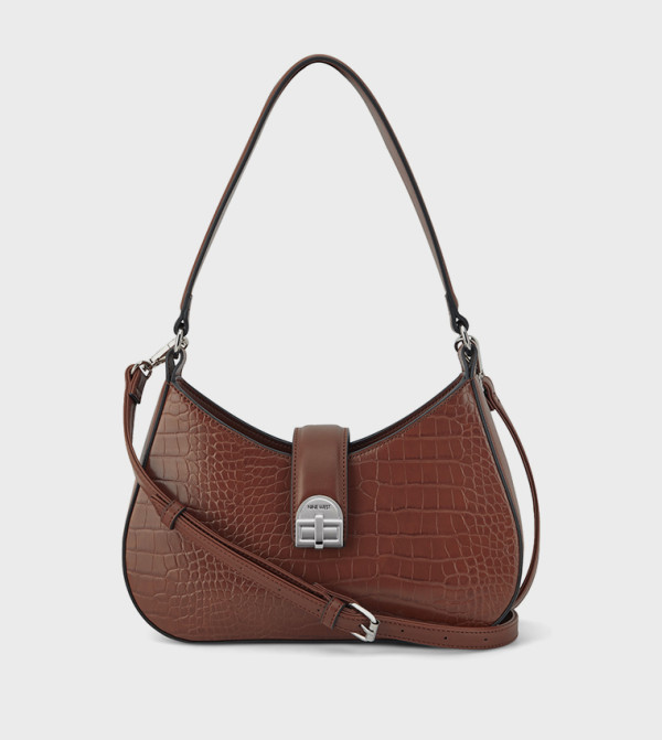 GELINA Croc Textured Shoulder Bag