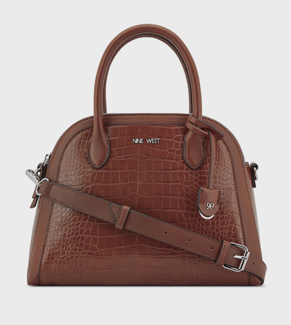 GERTRUDE Croc Textured Satchel Bag
