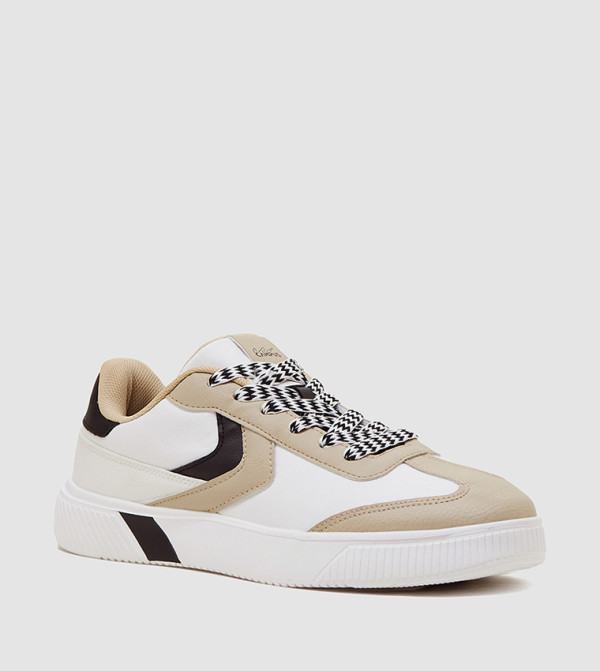 Color Block Lace-Up Sneakers