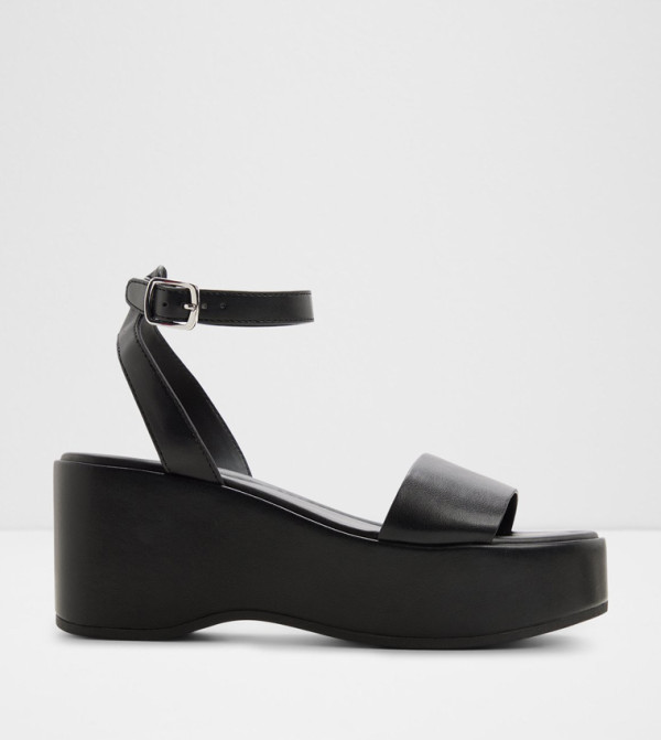 ONEIWIN Textured Ankle Loop Platform Sandals