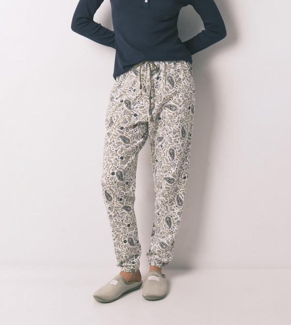 Paisley Print Cotton Pajama Bottom