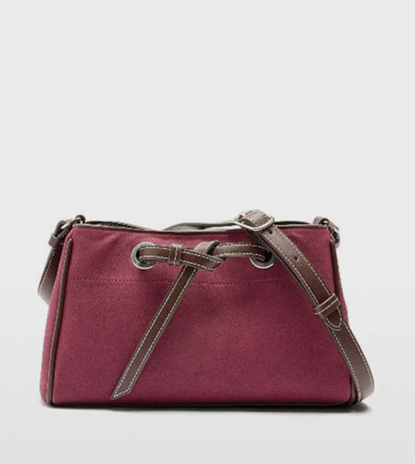 Textured Leather Effect Crossbody Bag