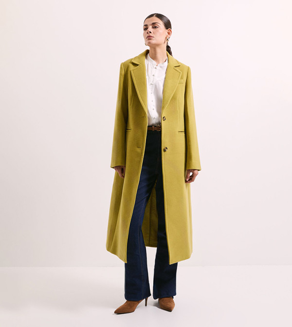 Single Breasted Midi Crombie Coat