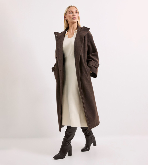 High Neck Long Sleeves Utility Coat