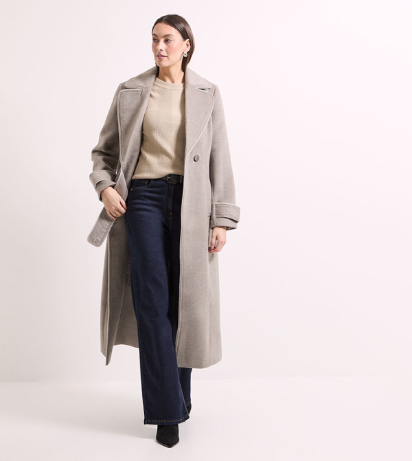 Contrast Piping Coat