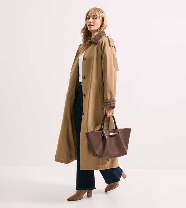 Heritage Cord Collar Trench Coat
