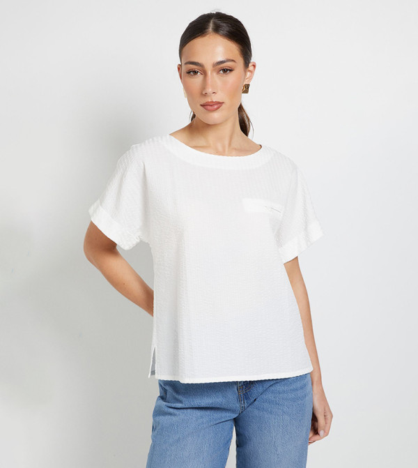 Textured Short Sleeves Top