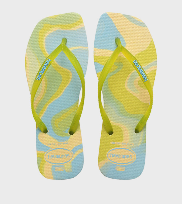 Slim Square Toe Jelly Flip-Flops