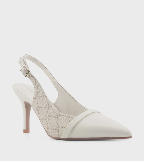 RAEN Logo Patterned Slingback Pumps