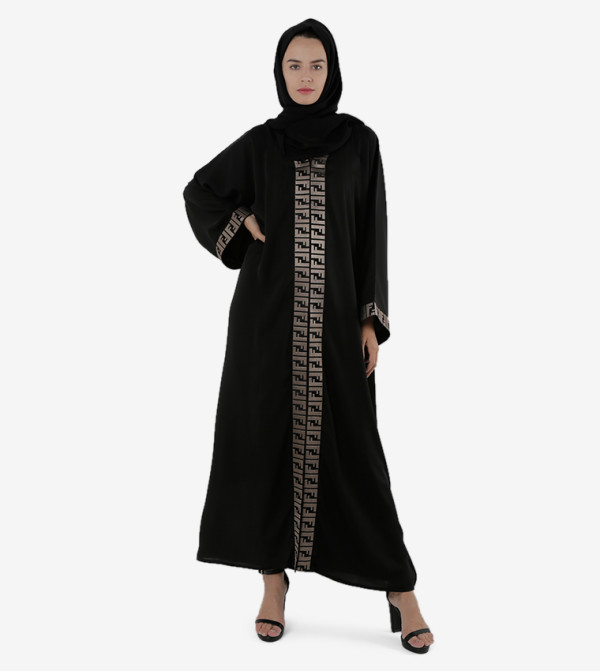 A-Line Long Sleeves V Neck Abaya