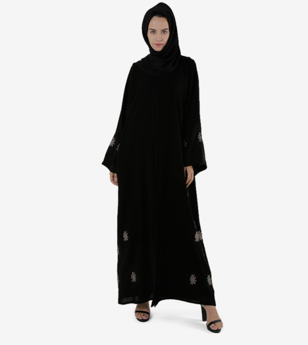 Embroidered Long Sleeves Round Neck Abaya