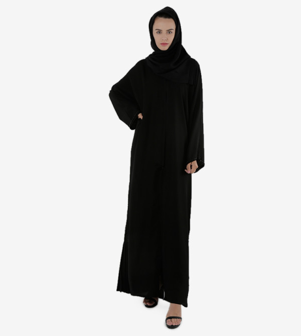 Embroidered Front Open Long Sleeves Abaya
