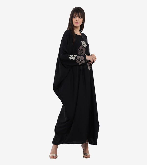 Floral Embellished Long Sleeve Abaya