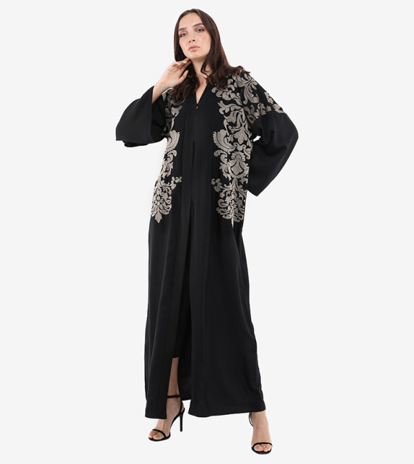 Abaya-Black/Color Embroidary