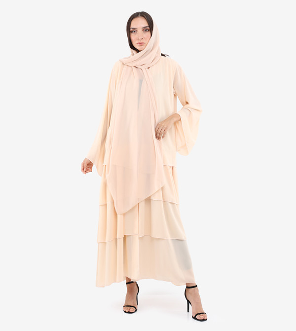 Ruffle Detailed Long Sleeves Abaya