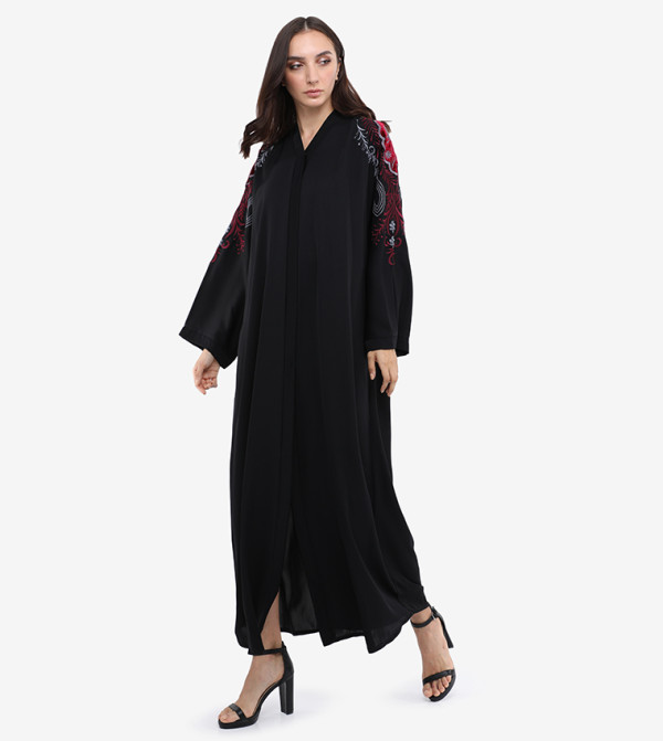 Abaya-Black/ Color Embroidary