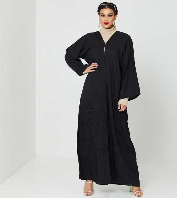 Patterned Long Sleeves Abaya