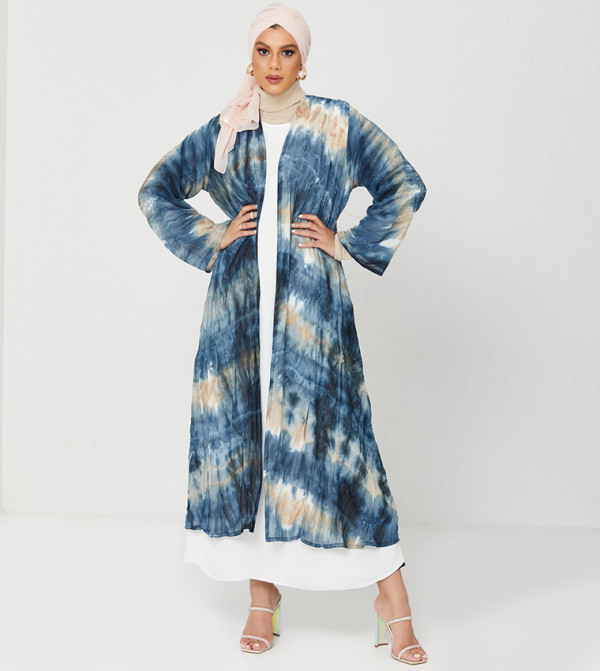 Abaya With White Inner Top Two In One Abaya-Multi