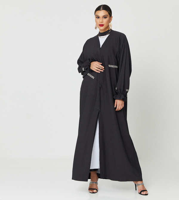 Elastic Long Sleeves Abaya