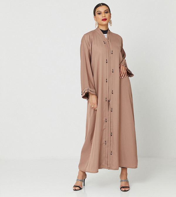 Bead Embellished Long Sleeves Abaya