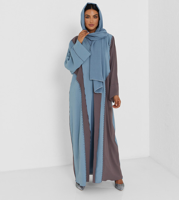 Colour Block Long Sleeve Abaya