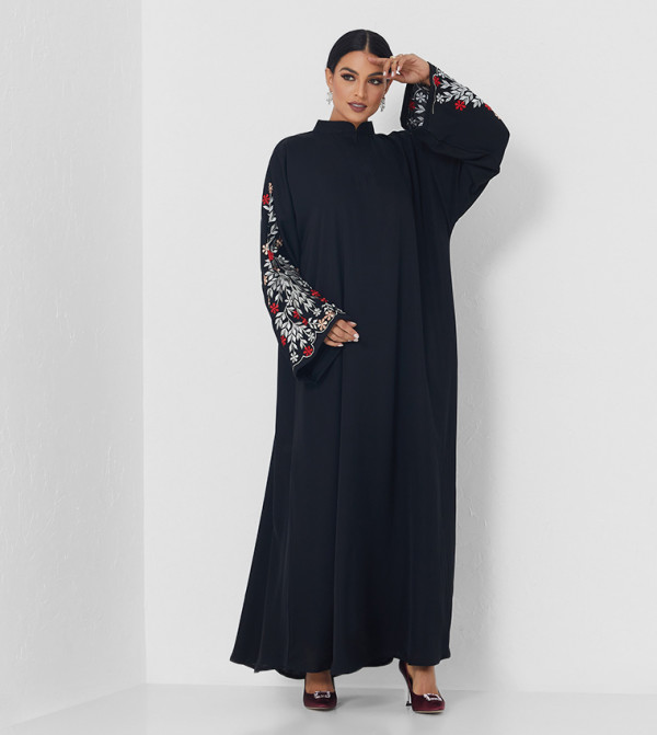 Print Detail Long Sleeves Abaya