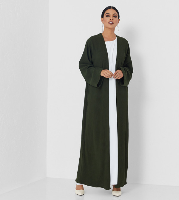 Solid Long Sleeves Abaya 